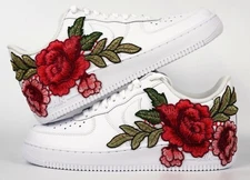 Air Force 1 Custom "Fiery Floral Red Rose" Flower Floral Shoes Mens Womens Kids