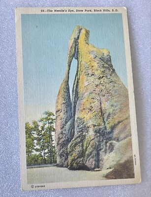 Eye in the Needle South Dakota Postcard RPPC c1910 Geology Men 190