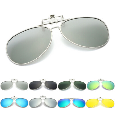 Polarized Clip On Sunglasses For Prescription Glasses With Flip Up UV  Protection
