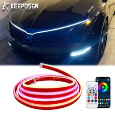For Lincoln MKZ 70" RGB Dynamic Hood Light Strip Scan Start-Up Turn Signal DRL