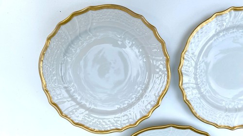 Hutschenreuther Gelb L.H.S Dresden White Salad or Dessert Plates Set of 3 - Picture 5 of 6