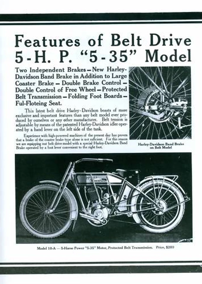 1914 HARLEY DAVIDSON MOTORCYCLE BROCHURE, MODEL 10A,10B,10E & 10F - REPRODUCTION - Image 2 of 4