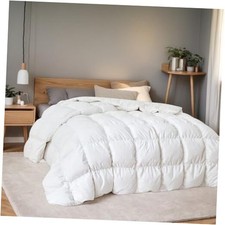 Goose Down Comforter King Size 106"x90" , King-106"x 90" White/Heavyweight