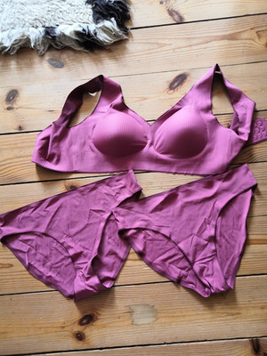 GINA BENOTTI BH-SET - bordeaux, 44/46 - 2 Slip 40/42 - NEU