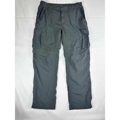 Columbia Convertible Cargo Pants Mens Hiking Outdoor Omni-Shade Gray 34x30