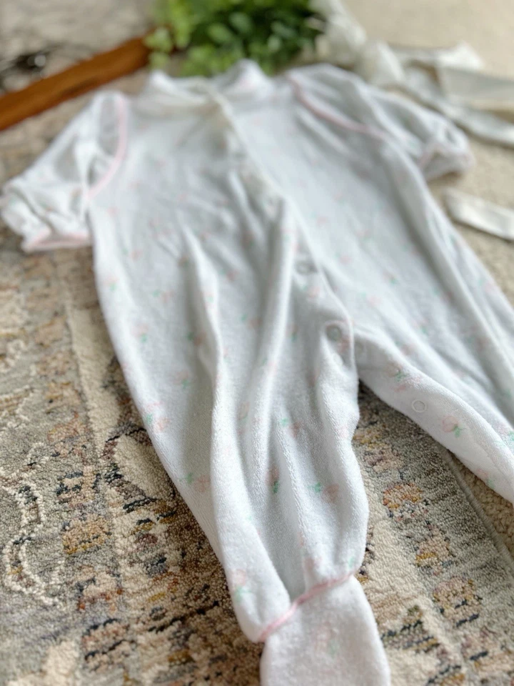 Terrycloth vintage Baby Dior de una pieza para dormir 3/6M años 90 Foto 3 de 4