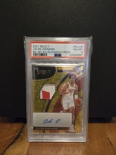 2021 Select - Rookie Jersey Auto Jalen Johnson Gold Disco /10 Courtside Psa 8