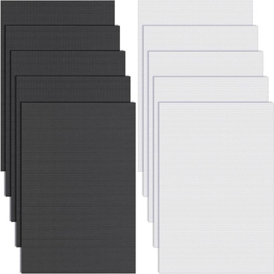 10 Sheets Waterproof PVC Eye Mesh for Fursuit Cosplay Props - Black & White