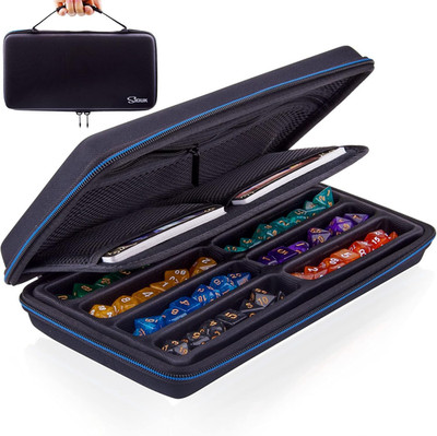 Dice Case DND Dice Box Dice Storage Case Dice Organizer Holder with Handle Remov