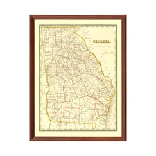 Old Map of Georgia 1835 - Vintage Georgia Art