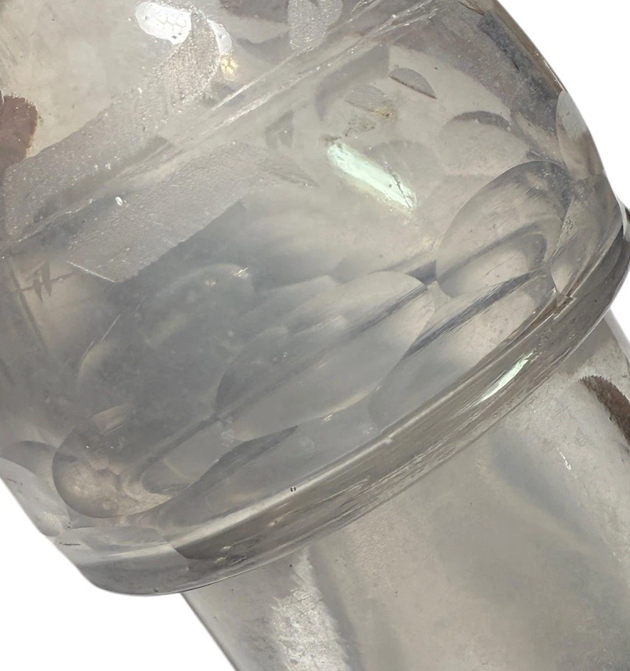 Antiguo tarro de vidrio condimento victoriano de ricino mostaza grabado repuesto Foto 3 de 4