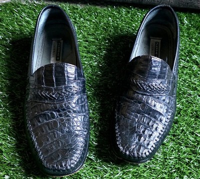 Florsheim Imperial CAIMAN Alligator Black Loafers Men s 11 EEE