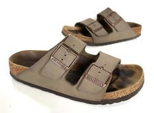Ladies BIRKENSTOCK ARIZONA Khaki Double Strap Sandals Size UK 4.5 37 Great Cond