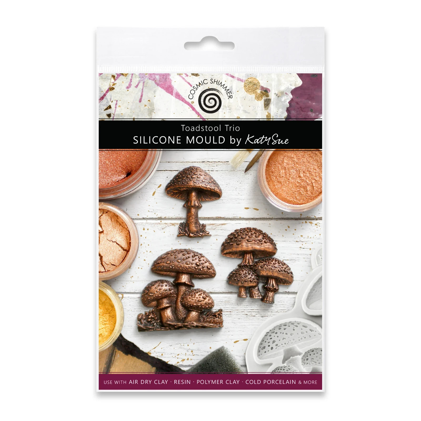 Katy Sue Designs Silicone Mould Fairy Toadstall Trio CE0156-CS