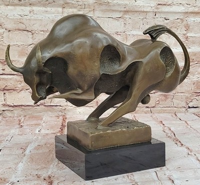 Original Milo Modern Art Bull Bronze Statue Figure Abstract Mid Century Decor