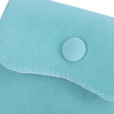 5Pcs Velvet Snap Button Bag Jewelry Storage Flannel Suede Gift Pack Pouch Blue