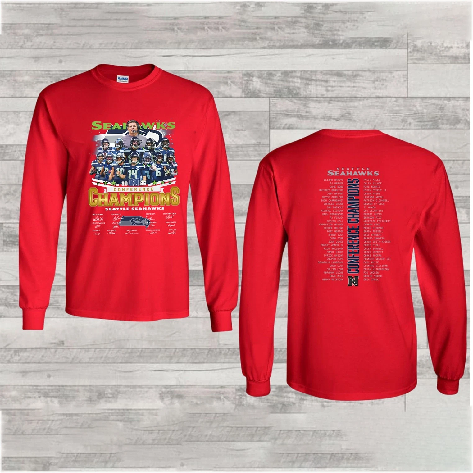 Seattle Seahawks 2025 NFC Championship 2Sided Long Sleeve, Gift For Fans