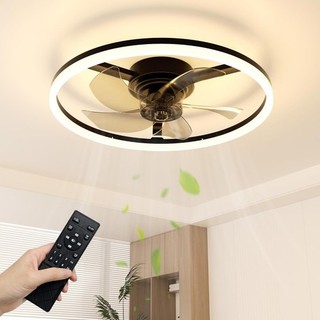 Ceiling Fan with Light Ceiling Fan Light with Remote 6 Speeds 50cm Black AU