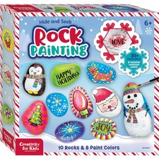 Creativity for Kids Holiday Hide  Seek Rock Painting Kit