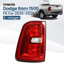 Halogen Tail Light For 2025-2026 Dodge Ram 1500 w/Chrome Bezel Driver Left Side