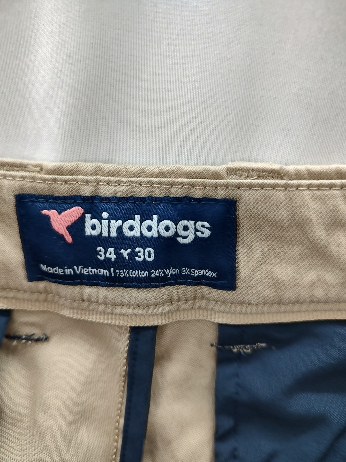 Bird Dogs Pants Mens 34x30 Khaki Straight Fit Performance Chino Stretch