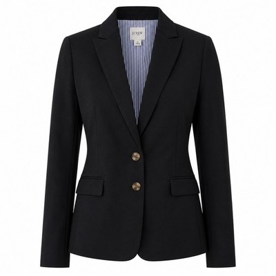 J.Crew Womens Blazer Size 8 NWT Black 2 Button Career Jacket