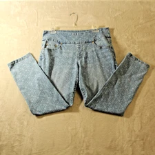 Jag Jeans High Rise Skinny Ankle Pull On Blue Women Size 12 Butterfly Pattern