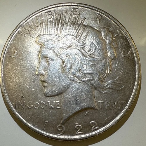 1922 $1 Peace Silver Dollar-AU Under Spot