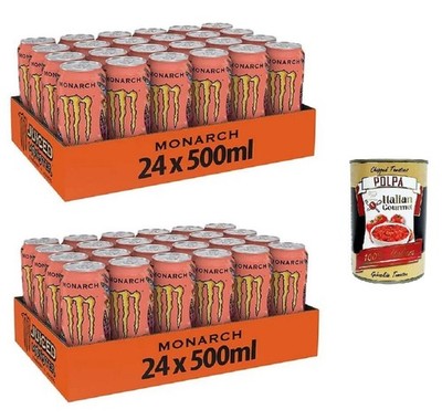Monster Energy Monarch 48x500ml Energy Drink Pfirsich Nektarine Vorrat +Polpa