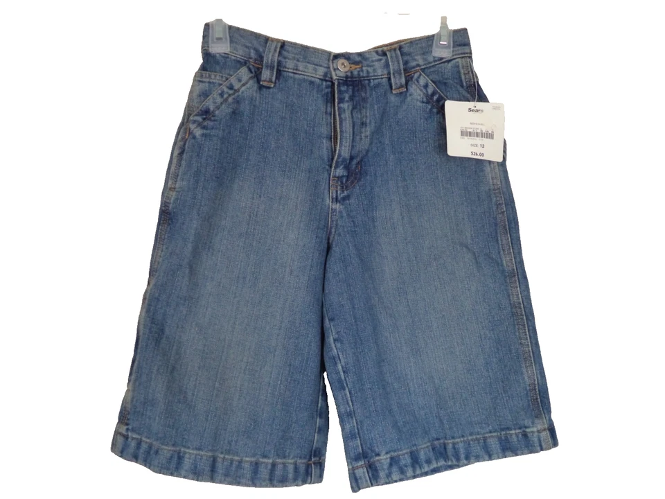 Boy's Medium Stone Washed Canyon River Blues Denim Shorts. Size 12. 100% Cotton. - Image 2 of 4