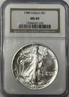 1989 Silver Eagle NGC MS69