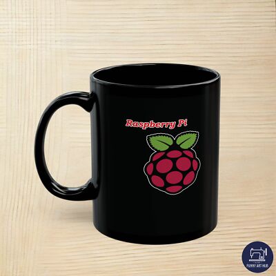 Raspberry Pi Logo Premium Black Coffee Mug