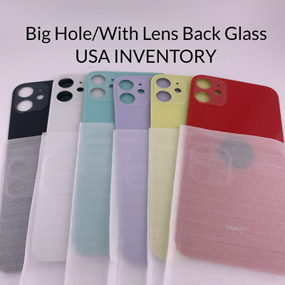 Replacement Rear Back Glass Big Hole For iPhone 15, 14, 13, 12, 11, X, SE, 8 Lot