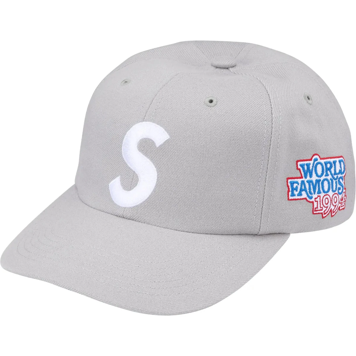 Supreme World Famous S Logo 6-Panel Grey | eBay