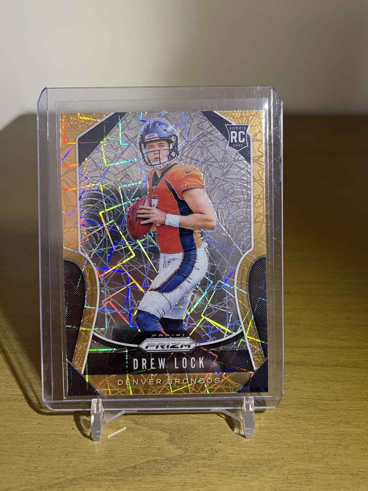 2019 Panini Prizm Football Drew Lock RC #304 Gold Lazer Prizm SP