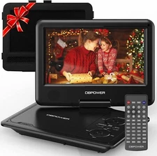 DBPOWER 11.5" Portable DVD Player Rechargeable Swivel Screen CD DVD SD Card USB