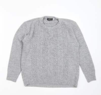 Choice Collection Damen Pullover Grau Rundhals Acrylmischung Größe S