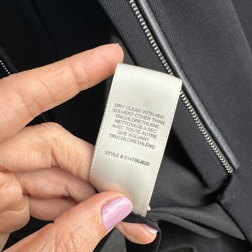 Rebecca Taylor Reißverschluss Lederbesatz Blazer Jacke schwarz Gr. 4 kantig Karriere Arbeit Top - Bild 10 von 12