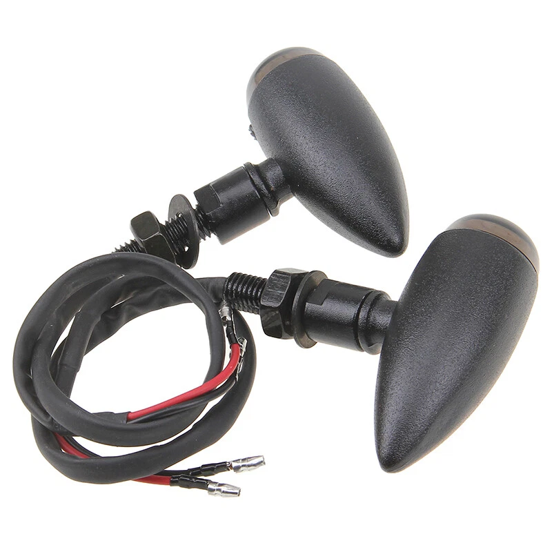 Luz de señal de giro universal negra para motocicleta Harley Bobber Softail Foto 4 de 4