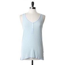 Alfani Womens M Soft Sleeveless Scoop Neck Cami Tank Blue Sleep Shirt Trendy