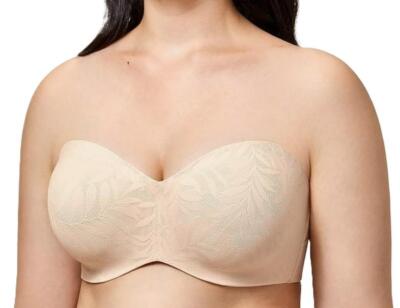 AISILIN Creme Trägerloser Spitzen Minimizer Bügel Bandeau BH 34C - 36B