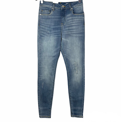 NWT Blank NYC The Great Jones Sz 27 Light Wash Jeans Distressed Stitching
