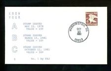 US FDC #1946 EEJ / Jakel / LGS 1981 Washington DC C & Eagle 1st Unofficial 