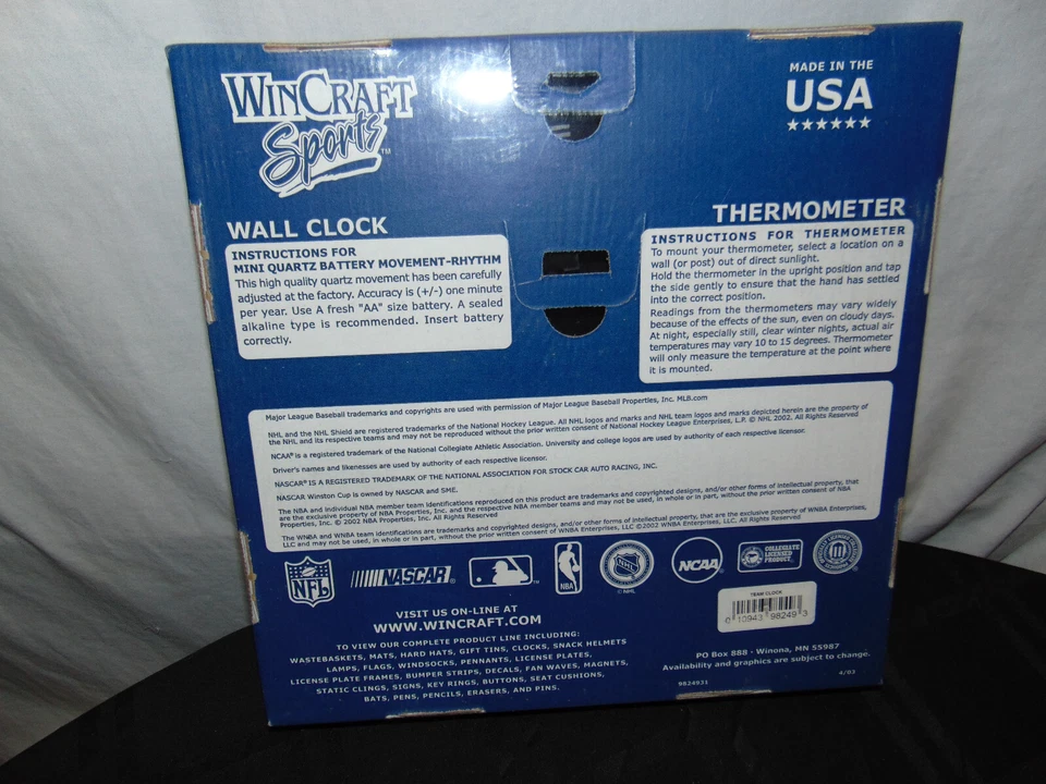 Vintage WinCraft Dallas Mavericks Quartz Wall Clock New In Box - Image 3 of 4