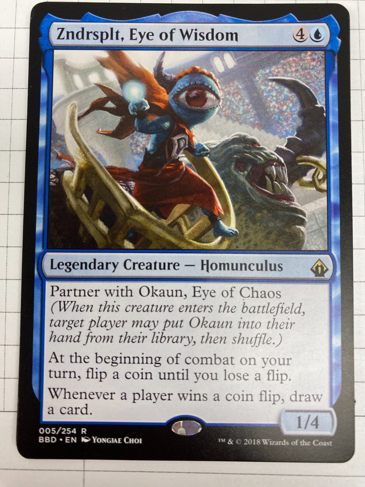 MTG 1x Zndrsplt, Eye of Wisdom Battlebond Magic the Gathering Card x1 NM