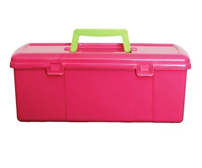 Portable Utility Art Craft Sewing Fun DIY Storage Tool Box Carry Case Pink 36 Cm