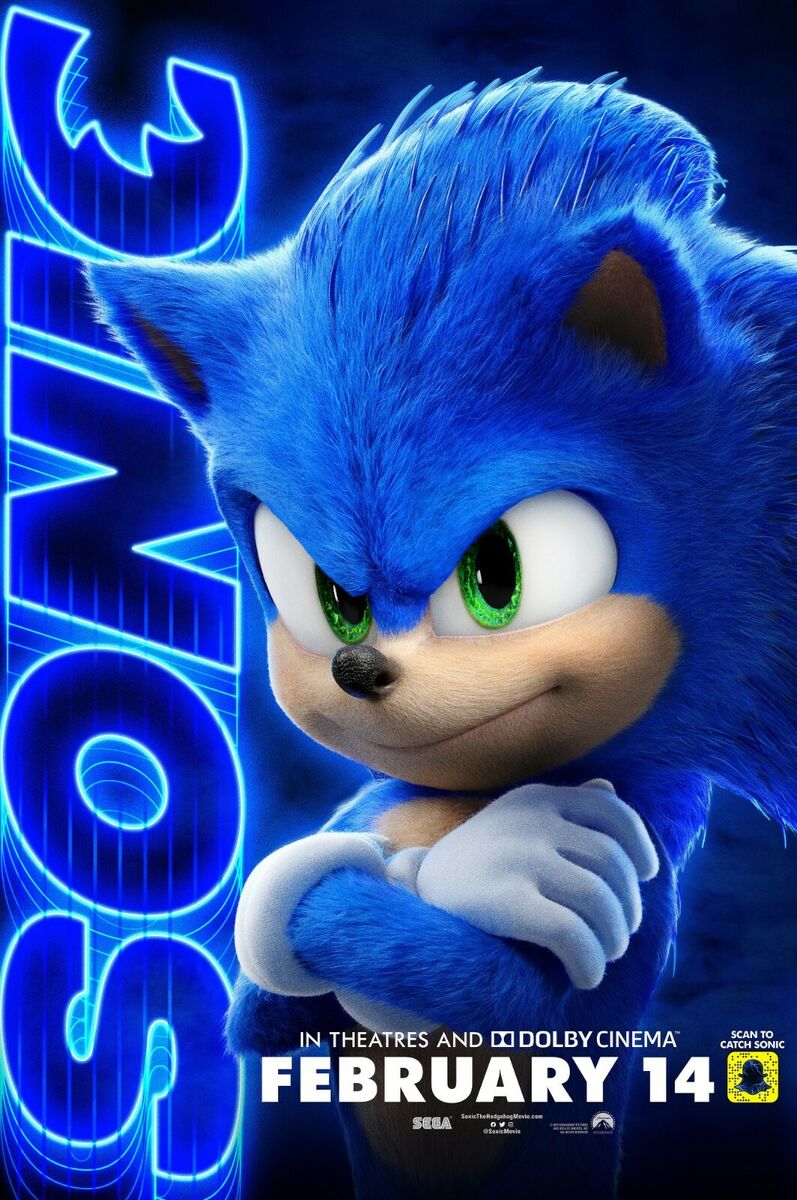 Sonic The Hedgehog movie poster (b) - 11 x 17 inches (2019)