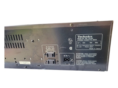 Technics RS-TR180 nastro stereo doppia doppia cassetta testato e non funziona senza cavo PWR - Foto 6 di 7