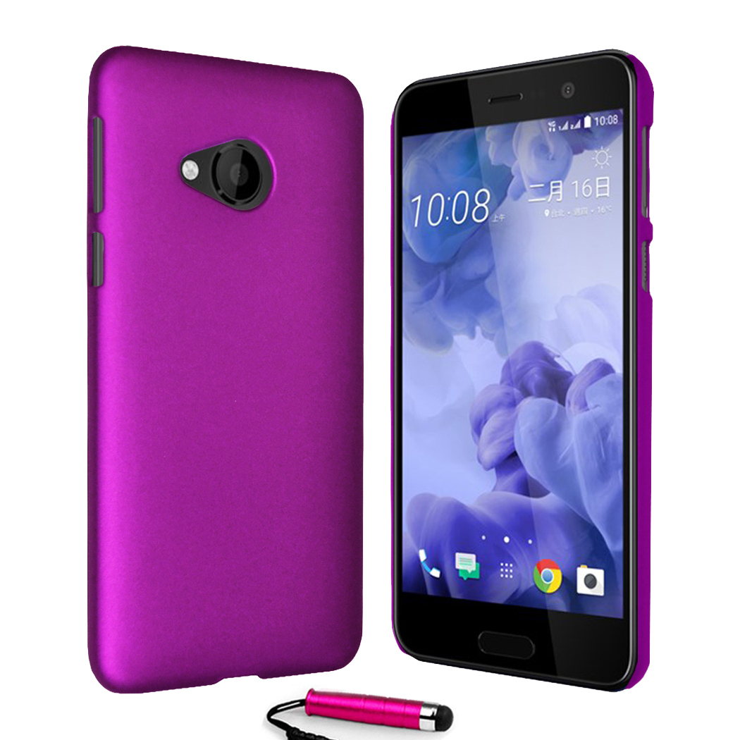 Coque Rigide HTC U Play + Film écran + Stylet - Protection Complète Anti-chocs, Coloris Au Choix