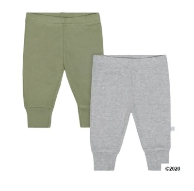 Gerber Just Born Baby Boy 2-Piece Organic Cotton Gray/Green Fox Pants Size 3-6M